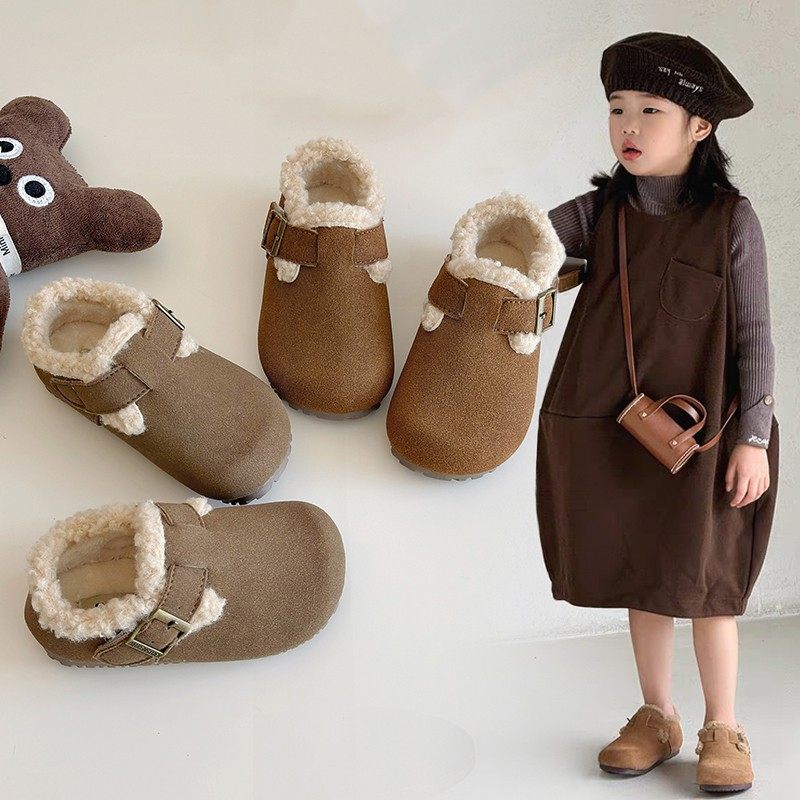 女童勃肯鞋加绒儿童鞋子2025冬季新款小女孩二棉鞋秋冬毛毛豆豆鞋,童鞋/婴儿鞋/亲子鞋,棉鞋,淘宝优惠券,粉丝福利购,淘宝优惠卷