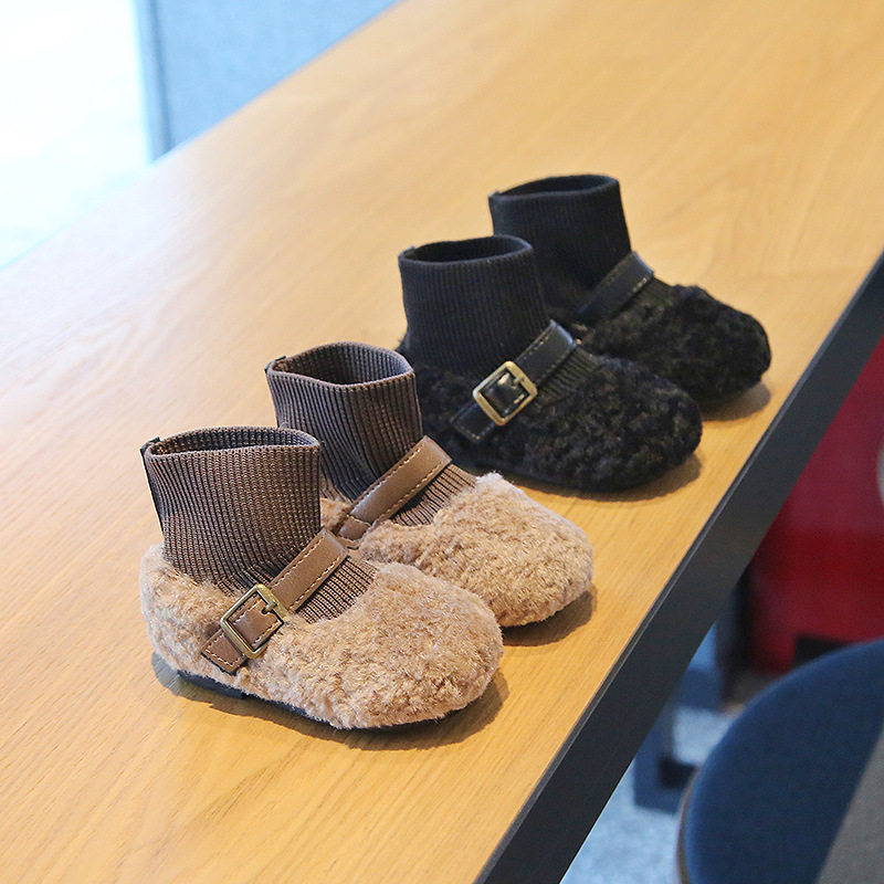 女童公主鞋冬季宝宝袜靴小童短靴软底防滑毛毛学步鞋加绒二棉鞋字,童鞋/婴儿鞋/亲子鞋,婴儿步前鞋/袜鞋,淘宝优惠券,粉丝福利购,淘宝优惠卷