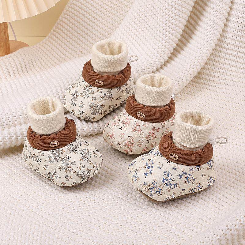 婴儿鞋可爱韩版碎花冬季加厚保暖宝宝0-1岁新生儿棉布软底学步鞋,童鞋/婴儿鞋/亲子鞋,幼小稳步鞋,淘宝优惠券,粉丝福利购,淘宝优惠卷