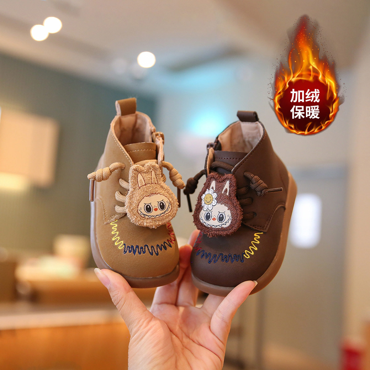 婴儿靴子冬季宝宝鞋子加绒保暖棉鞋软底女宝学步鞋卡通男小童短靴,童鞋/婴儿鞋/亲子鞋,婴儿步前鞋/袜鞋,淘宝优惠券,粉丝福利购,淘宝优惠卷