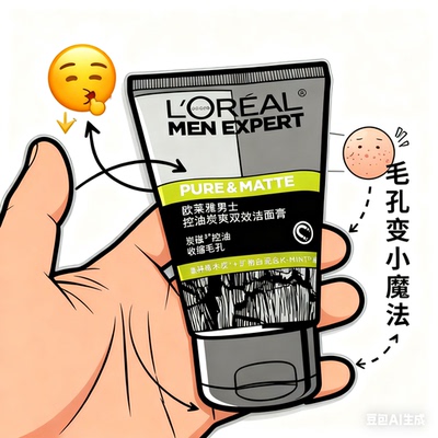 欧莱雅男士控油炭爽双效洁面膏