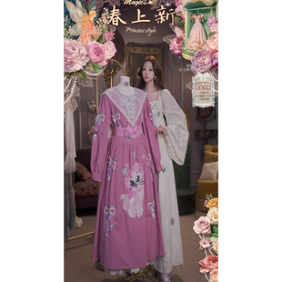 0321直播95洛可可至臻·中古猫公主·插画艺术宫廷可v腰裙3件套