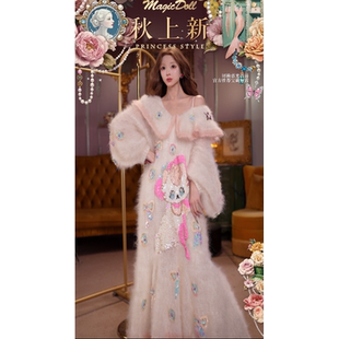 1017直播141洛可可[绮梦猫精灵]超幼羊毛马海毛连衣裙3件套
