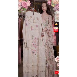 0328直播231高端新势力周新品 120 千金白蝴蝶结刺绣裙送吊带80