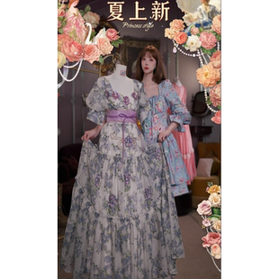 0531直播107洛可可夏日[水墨鸢尾]法式宫廷国风刺绣仙女裙