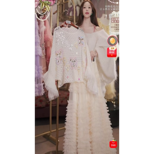 0227直播322高端开门红早春新品水晶刺绣上衣裙子2件套80-120