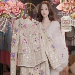 1120直播234彩蛋超级88福利小香风上衣裙子两件套80 120