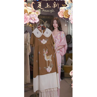 0711直播263高端仲夏新品狂欢可露丽风麋鹿刺绣公主裙80-120