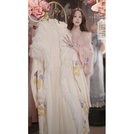 1201直播266高端双12抢先购氛围白披肩式外套内搭裙2件套80-120