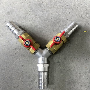 铜阀不锈钢接头Y型软管球阀三通花园皮管宝塔接分水器分流阀汽车