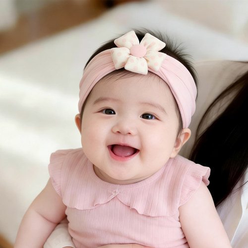 春夏季婴儿发带小月龄女宝宝护囟门花朵头带新生儿不伤发时尚发饰