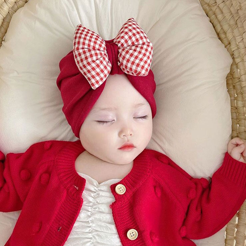 婴儿纯棉护囟门印度帽