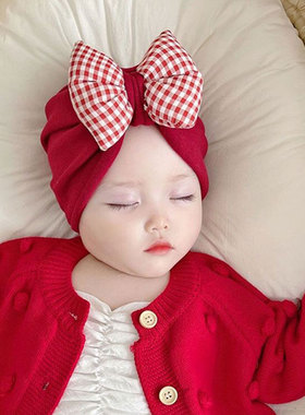 婴儿帽子春秋冬婴幼儿胎帽超萌包头帽可爱新生儿宝宝囟门帽印度帽