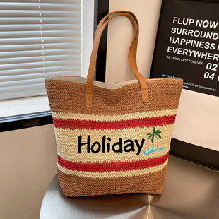 时尚 潮单肩包质感洋气腋下包编织包包 气质草编包休闲包包2025新款