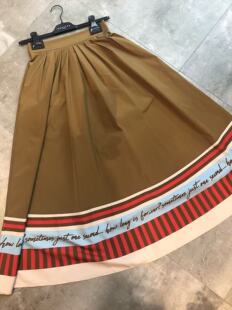意大利nenett新款 半身裙 拼接字母名媛风长款
