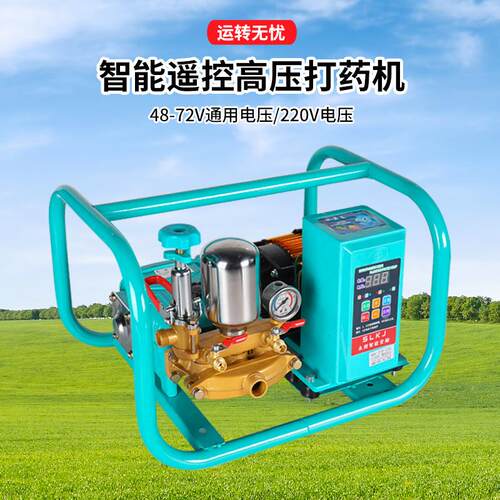 变频遥控电动车高压三缸柱塞泵打药机农用果树48V60V72V220喷雾器