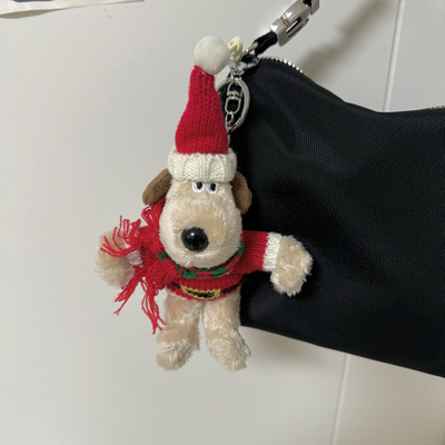 小红书毛绒可爱包挂件钥匙扣掌门狗圣诞雪人斗篷围巾公仔玩偶
