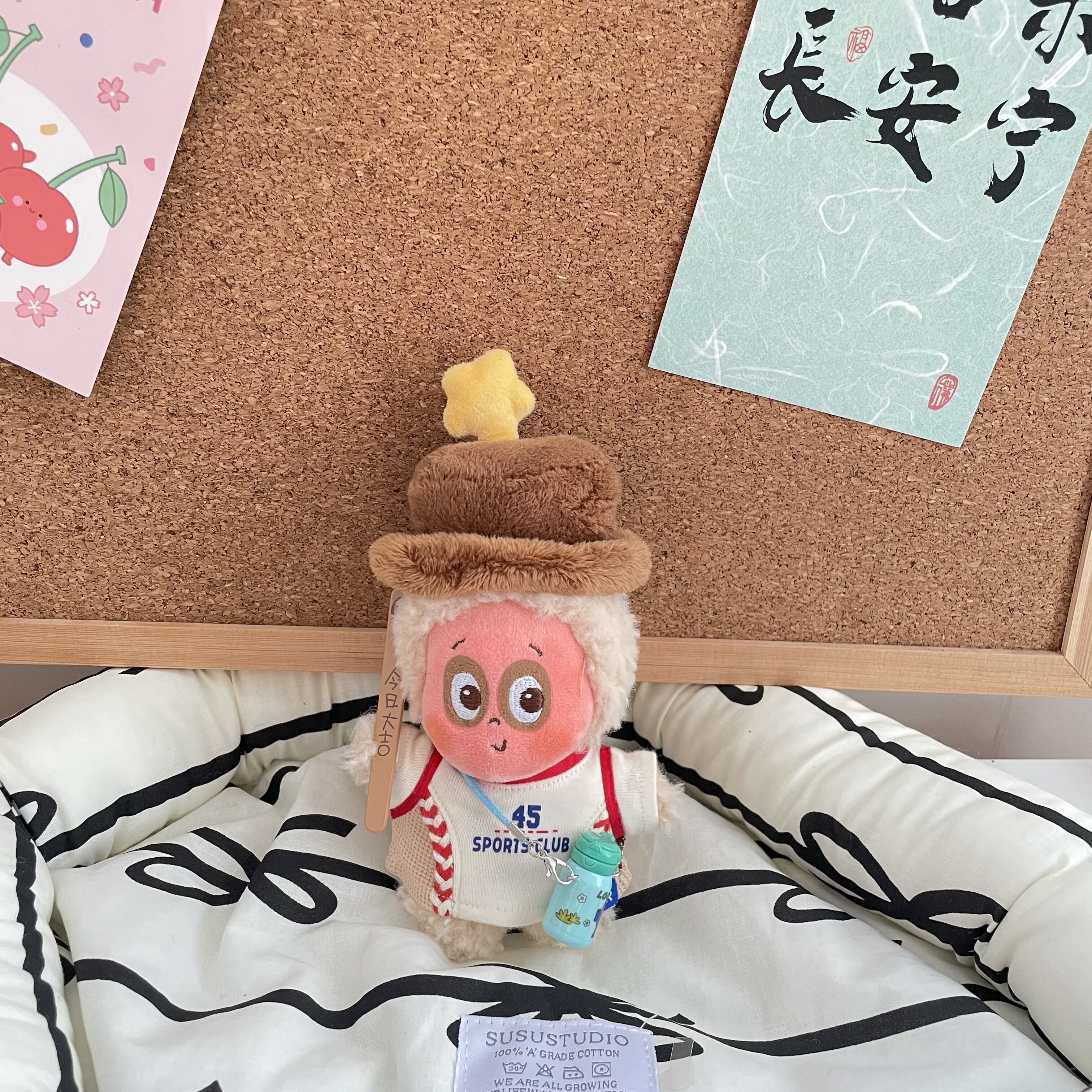 星星人可爱娃衣格子帽子球衣啦啦队包挂件拉布布钥匙扣墨镜水壶