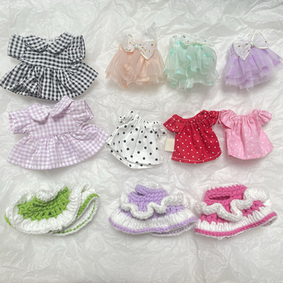 配饰labubu背带裤掌门狗娃衣可爱裙子奶瓶围巾头饰毛衣15cm衬衫6