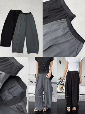 灰色西装压褶西装裤女2025春夏新款百搭高腰显瘦垂感小个子阔腿裤