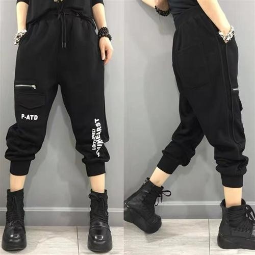 宽松显瘦高腰裤休闲工装裤