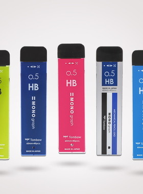 日本tombow蜻蜓自动铅笔活动铅芯0.5mm 0.3mm不易断学生替芯R5-MG 学生用替芯黑色铅芯HB/2B/B 包邮40根
