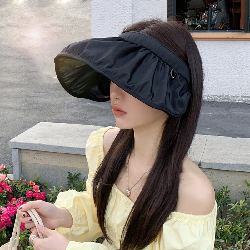 UPF50+黑胶空顶帽女夏防晒帽出游