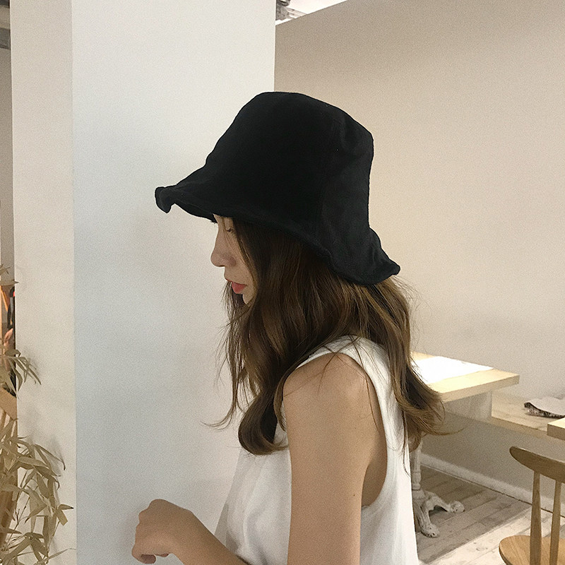 chic渔夫帽女夏韩版百搭日系复古棉麻盆帽ins风出游防晒遮阳帽