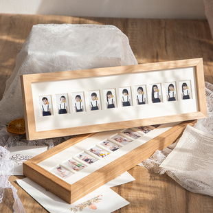 日式实木多孔相框九宫格照片框影楼宝宝婚纱照表情十连多格像片框