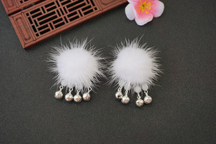 古装汉服配饰花千骨楚乔传赵丽颖同款貂毛羽毛铃铛头饰发夹