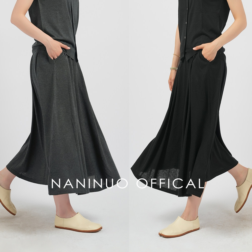 丝羊绒48支多褶裙 显瘦清爽透气半身裙NXQZ23043