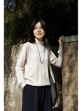 精纺高领羊绒打底衫女修身针织套头衫NGCX23109