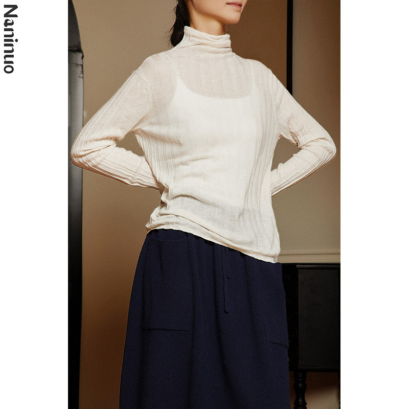 《金秋》水溶羊毛高领打底衫螺纹坑条NXCX24125,女装/女士精品,毛针织衫,淘宝优惠券,粉丝福利购,淘宝优惠卷