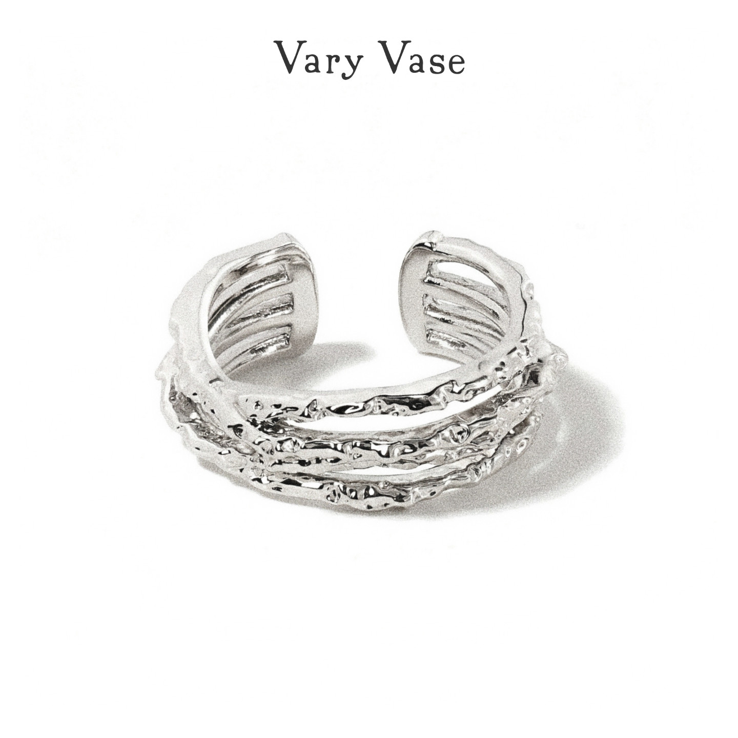 Vary Vase【新款】多层线条戒指 缠绕肌理精致小众设计开口可调节