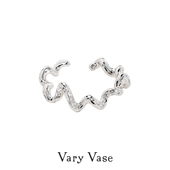 Vary Vase纯银藤蔓线条戒指 精致小众设计感叠戴开口尾戒可调节