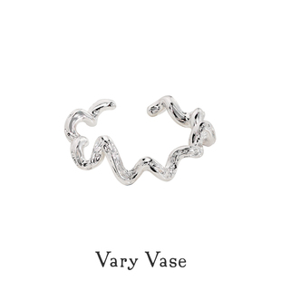 Vary Vase纯银藤蔓线条戒指 精致小众设计感叠戴开口尾戒可调节
