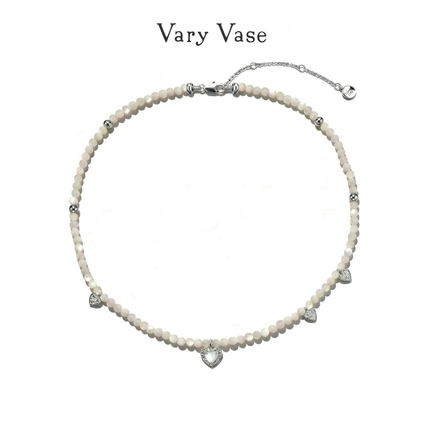 Vary Vase奶油爱心项链 天然贝珠纯银轻奢小众锁骨链