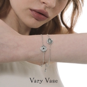Vary Vase四芒星圆牌手链 纯银闺蜜礼物精致简约通勤小众轻奢
