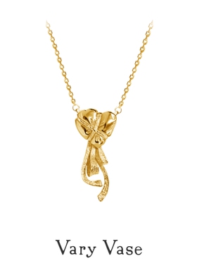 Vary Vase 捆绑蝴蝶结派对爱心项链 18k金原创设计小众高级感礼物