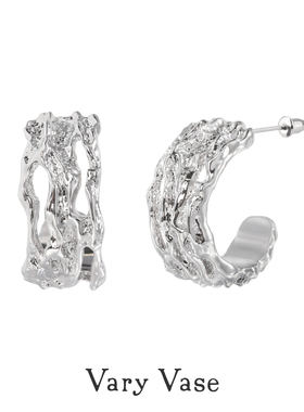 Vary Vase纯银镂空耳钉 原创小众设计轻奢精致百搭高级感礼物
