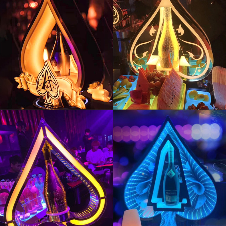 酒吧发光led黑桃架子ktv道具香槟