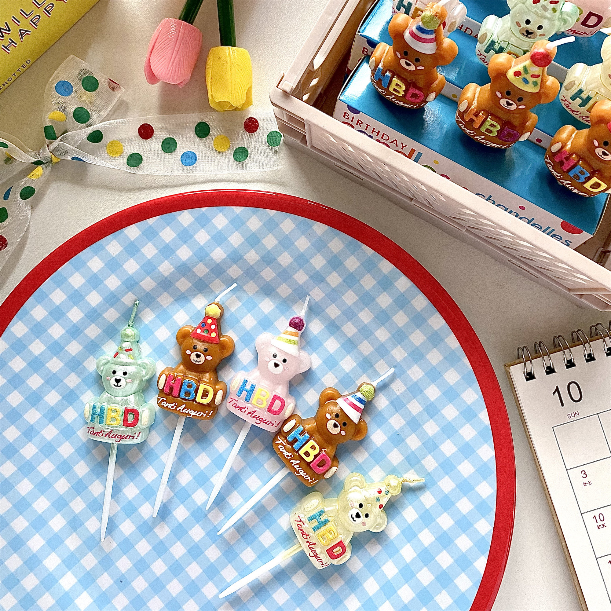 烘焙秘密 韩国生日HBD彩色棕色小熊生日蜡烛复古生日蛋糕蜡烛装饰,节庆用品/礼品,蜡烛,淘宝优惠券,粉丝福利购,淘宝优惠卷