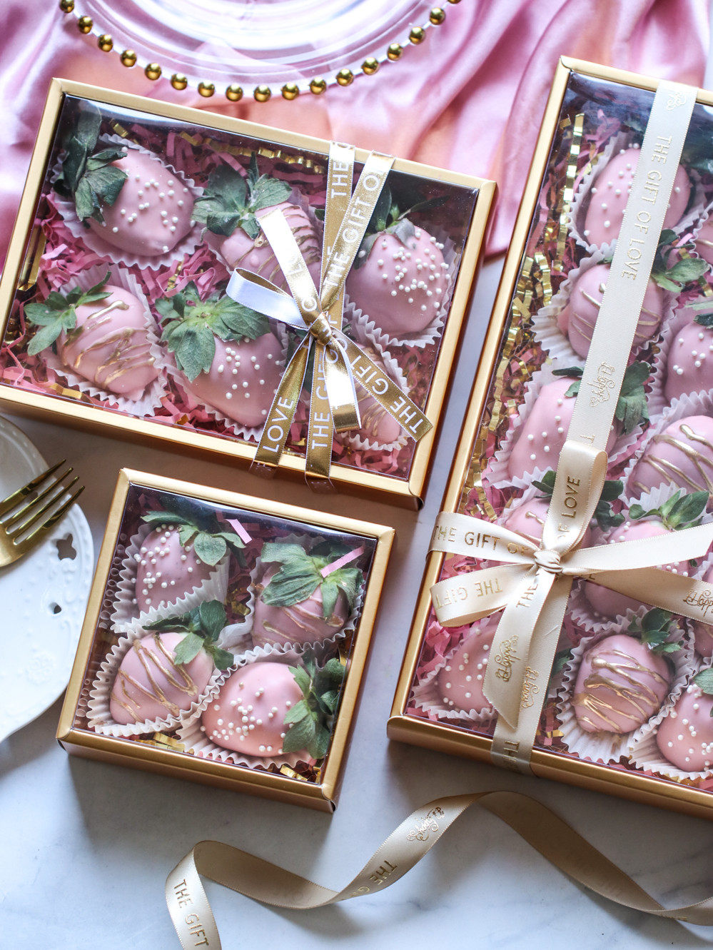 金色红色圣诞新年春节圣诞节饼干巧克力草莓包装盒礼品点心丝带