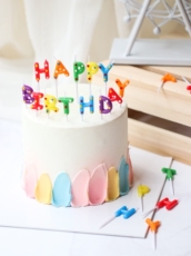 Свеча 烘焙蛋糕装饰 韩国ins风韩式彩色点点波点happybirthday生日蜡烛