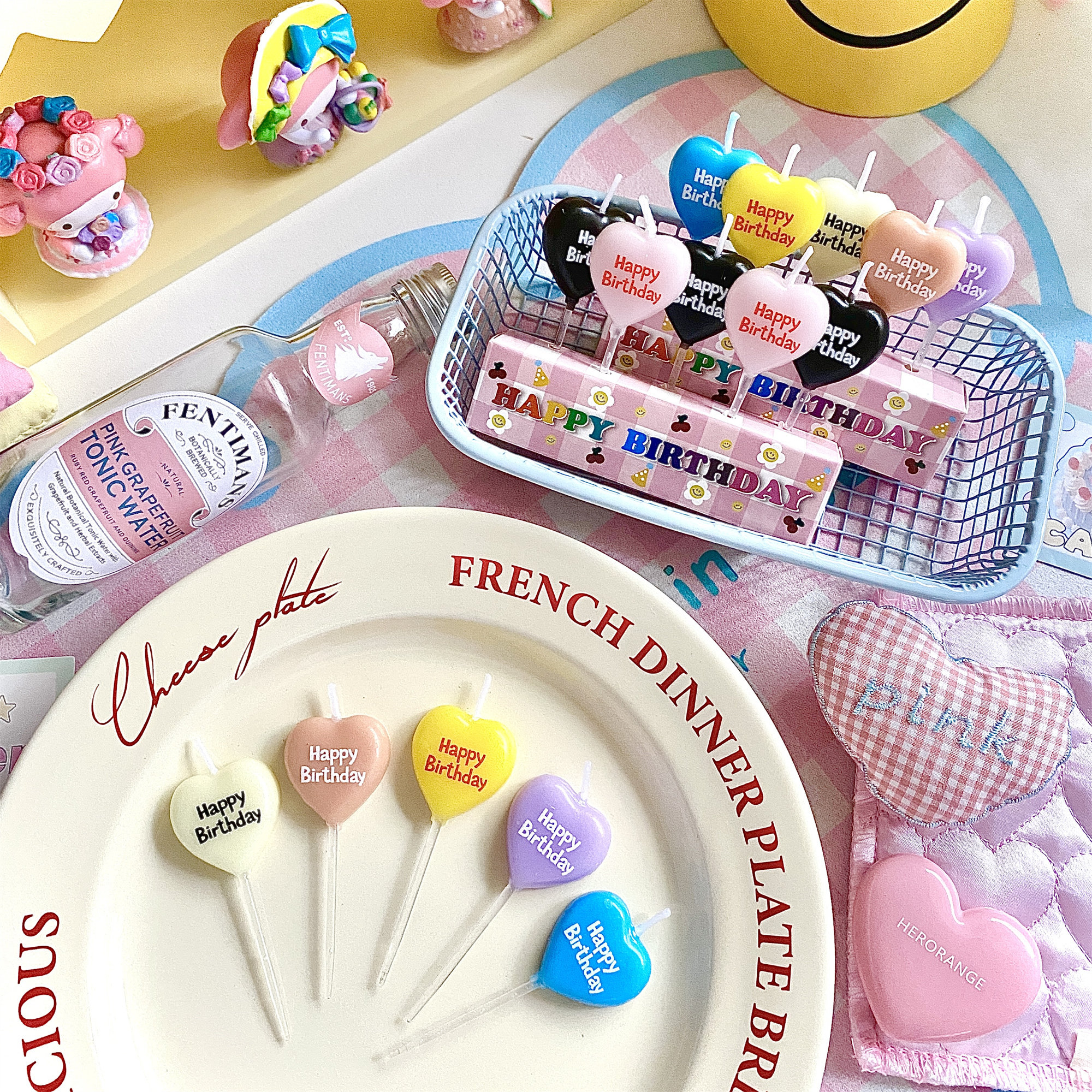 烘焙蛋糕装饰 韩国复古粉色彩色爱心形生日快乐蜡烛 英文生日派对,节庆用品/礼品,蜡烛,淘宝优惠券,粉丝福利购,淘宝优惠卷