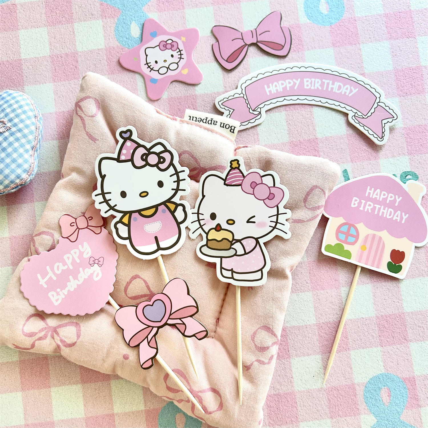 KT猫凯蒂猫Kitty生日蛋糕装饰