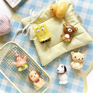 烘焙秘密 ins韩国卡通立体小熊龙猫派大星卡通人物生日蛋糕蜡烛