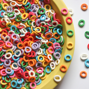 复古生日蛋糕深彩色彩虹色大小圆圈圈糖片糖珠奶油1309/624