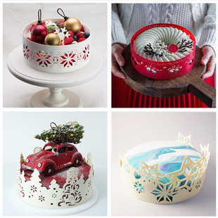 烘焙蛋糕装饰模具 圣诞节法式西点慕斯巧克力围边模具 铃铛圣诞树