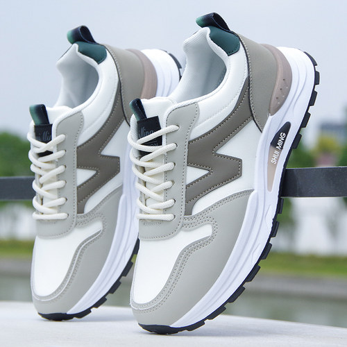 秋季新款皮面防水防滑运动鞋